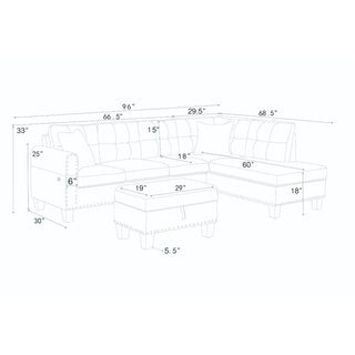 Camden - Power Sectional Sofa With Storage Ottoman And Built In Charging Ports - Gray