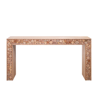 Rustic Wood Console Table With Natural Log Accents, Entryway Table, Narrow Sofa Table, Hallway Accent Table, Modern Farmhouse Style - Natural