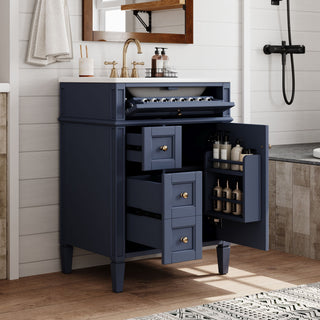 Bathroom Vanity With Top Sink, Storage Cabinet With 2 Drawers And Tip-Out Drawer