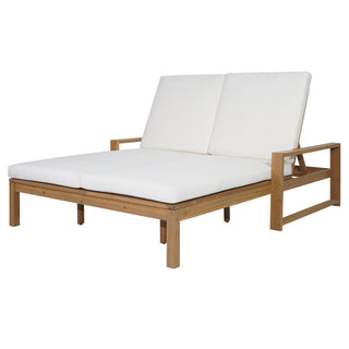 Outdoor Double Lounge Chair With 5 Position Adjustable Backrest