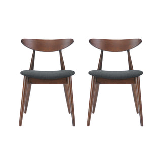 Retro Dining Chairs With Ergonomic Back (Set of 2)