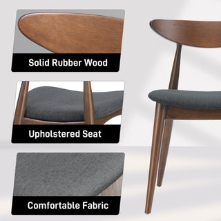 Retro Dining Chairs With Ergonomic Back (Set of 2)