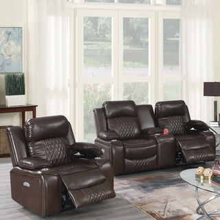 Power Motion Living Room Set With USB Port, Adjustable Headrest, Cup Holder