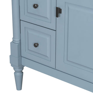 Modern Bathroom Vanity With Sink, Freestanding Cabinet With Flip Drawer & Adjustable Shelf