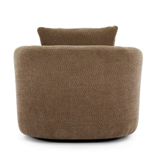 360° Swivel Barrel Sofa Chair With Throw Pillow, Upholstered Accent Chair