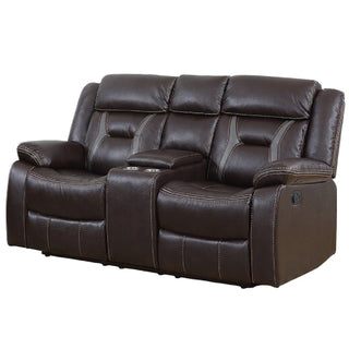 Modern Reclining Loveseat With Console, Cup Holders, Storage