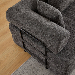 Convertible Sleeper Sofa Bed With Cylindrical Pillow