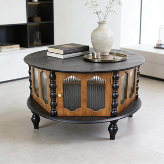 Round 3 Door Storage Coffee Table For Living Room