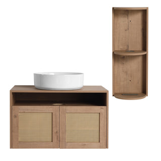 Bathroom Vanity With Art Sink And Storage Rack, Float Mounting Design