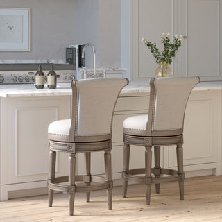 Swivel Barstool With High-Back