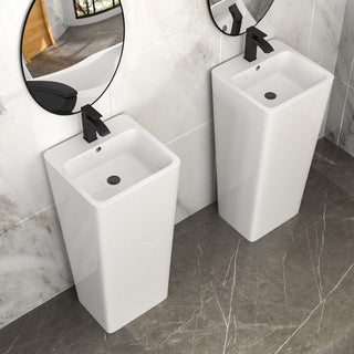 Pedestal Sink 16" For Powder Rooms - White