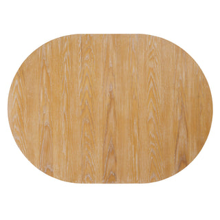 Farmhouse Oval Extendable Dining Table With Pedestal Base