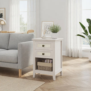 Nightstand With 2 Drawers Bedside Table