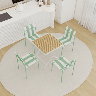 4 Piece Set Of Modern Color Block Designed Single Chairs