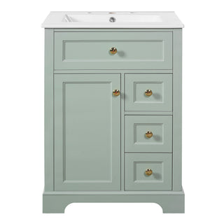 Modern Bathroom Vanity With Sink, 3 Drawers & Cabinet With 2 Tier Door Storage