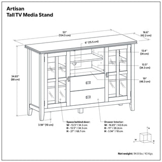 Artisan - Handcrafted Tall TV Media Stand