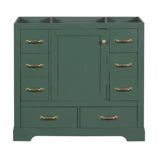 Modern Bathroom Vanity Base Only, 6 Drawer Storage With Adjustable Shelf