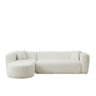 L - Shape Boneless Cloud Couch With 2 Throw Pillows For Living Room