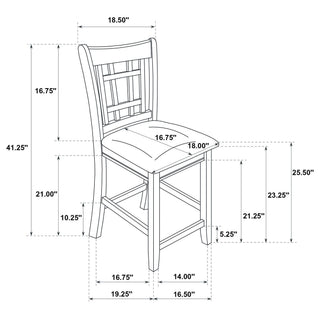 Lattice Back Counter Height Stools (Set of 2)