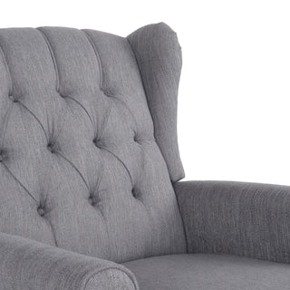 Sheila - Contemporary Fabric Tufted Wingback Rocking Chair - Gray