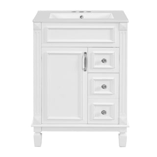 Bathroom Vanity With Sink, Compact Cabinet & 2 Drawers And Adjustable Shelf