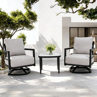 Outdoor Patio Furniture, Chat Set, Sunbrella Cushions And Side Table