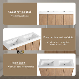 Freestanding Bathroom Vanity With Sink, Soft Close Doors