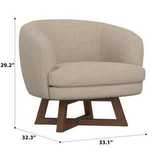 Swivel Accent Chair With Sculptural Base