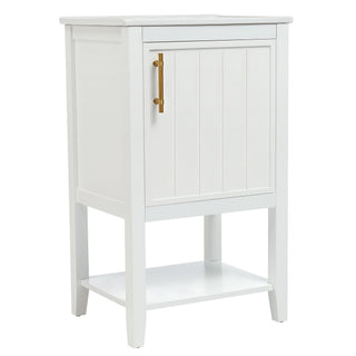 Modern Bathroom Vanity With Sink, Soft-Closing Door And Open Shelf