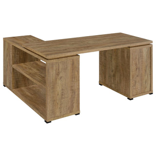 Caelum - L - Shaped Computer Desk With 3 Drawers - Mango Color