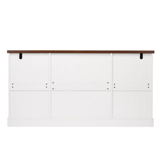 Barn Door Storage Cabinet With 2 Drawers & Door Rack, Adjustable Shelves