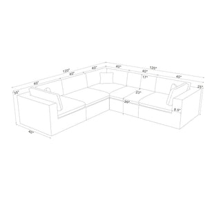 Modular Sectional & Toss Pillows - Dark Gray