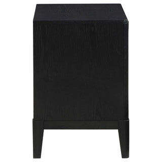 Mason - 2 Drawer Nightstand With Fluted Design - Black