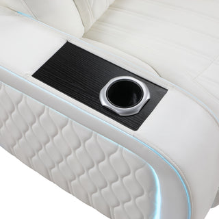 Electra - Power Recliner Sectional Sofa With Power Headrests, Console Loveseats, Wedge, LED Light Strip, Speakers