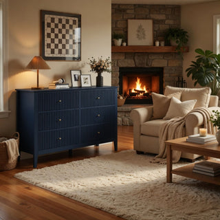 Modern 6 Drawer Fluted Dresser