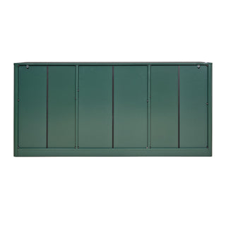Large Fluted Buffet Sideboard, Wine Bar Storage Cabinet With 6 Doors & 2 Drawers