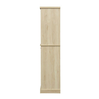 4 Door Storage Cabinet With 1 Drawer And 4 Adjustable Inner Shelves - Natural