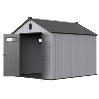 Resin Plastic Storage Shed For Backyard Garden With Spire Tool Storage