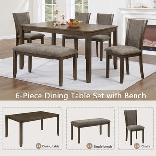 Dining Table Set With Upholstered Chairs, Rectangular Dining Table Set