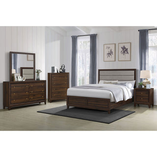 Anza - 6 Drawer Dresser With Mirro - Walnut