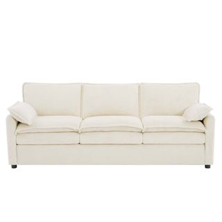 Modern 3 Seater Sofa With Side Storage Pockets For Living Room