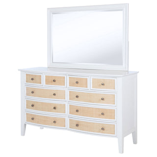 Talia - 10 Drawer Dresser And Mirror Set - White
