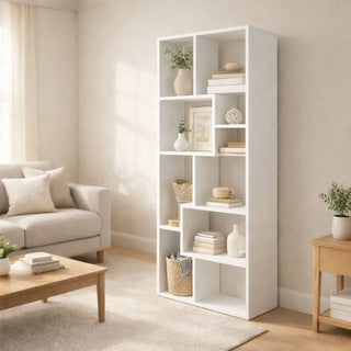 Asymmetrical Display Shelf & Bookcase, 5 Tier