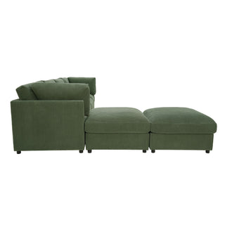 Reversible Modular Sectional With Custom Configuration And Premium Upholstery - Dark Green