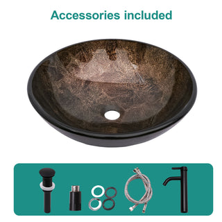 Vessel Sink With Faucet And Pop-Up Drain