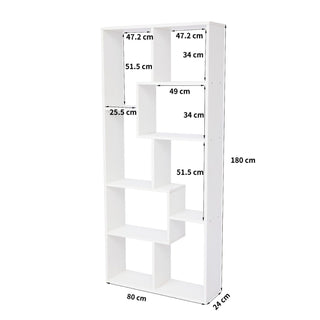 Asymmetrical Display Shelf & Bookcase, 5 Tier
