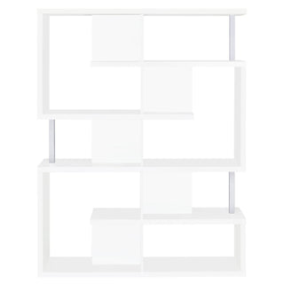 5 Tier Geometric Bookcase - White