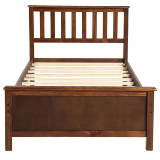 Platform Bed With Headboard, Footboard And Wood Slat Support