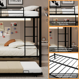 Bunk Bed For Kids, Convertible Frame With Ladders & Guardrail