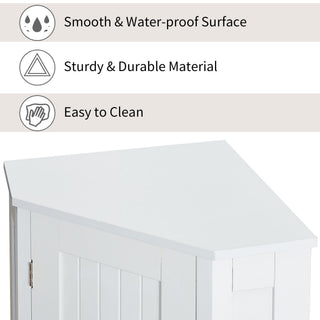 Bathroom Cabinet Triangle Corner Storage Cabinet With Adjustable Shelf Modern Style